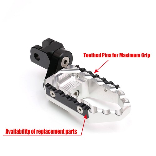 Silver TRC 25mm Lowering Front Wide Foot Pegs For BMW R1150GS 99 00 01 02 03 - Picture 8 of 9