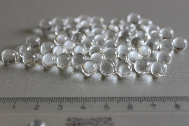 200 Glaskugeln, Kristallglas Optik klar poliert ca. 8mm Murmeln (GS8mmOptikKlar)