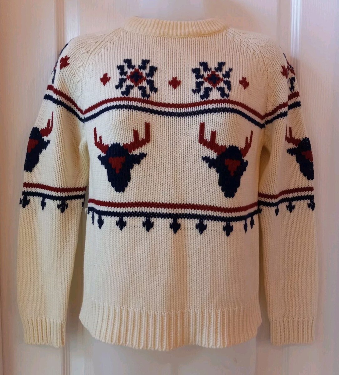 Vintage 60s Reindeer Deer Head Novelty Print Holiday Christmas