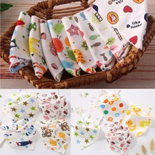 Infant Kids Cute Baby Feeding Bandana Bibs Towel Dribble Triangle Cotton 5/10Pcs