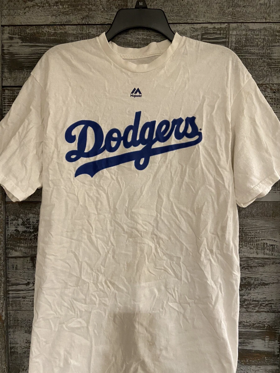 Majestic LA Dodgers White T Shirt Seager #5 100% Cotton Mens Size Large GUC  ⚾️