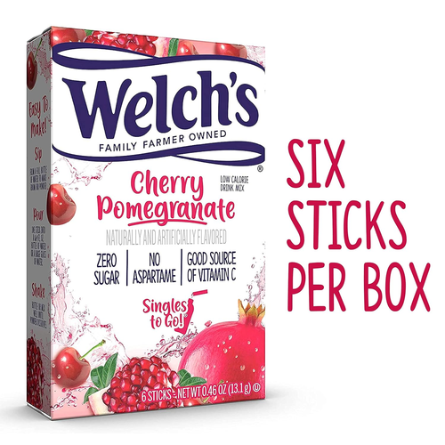 Welch's Singles To Go Water Drink Mix - Cherry Pomegranate Powder Stick Packets - Picture 3 of 7