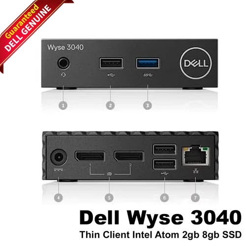 Dell Wyse 3040 ThinOS 9.1 Non-WiFi 2GB 8GB SSD Intel Atom X5-Z8350 1.44GHz 9D3FH