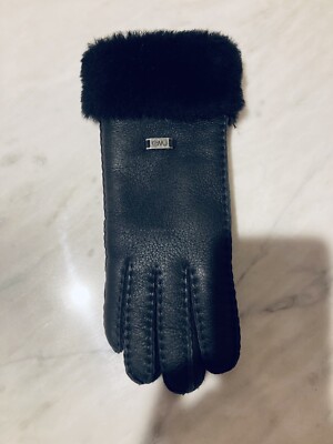 EMU Australia 100% Sheepskin Gloves Women's Size XS/S Black