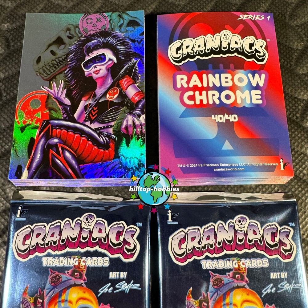 CRANIACS SERIES 1 COMPLETE 40-CARD RAINBOW CHROME SET +2W 2024 garbage pail kids