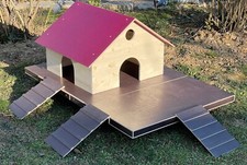 Elmato Entenhaus mit Schwimmplattform + Erweiterung und Treppe für den Teich