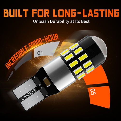 T10 168 194 2825 W5W White LED License Plate Side Marker Light Bulbs Canbus 2Pcs - Picture 3 of 8