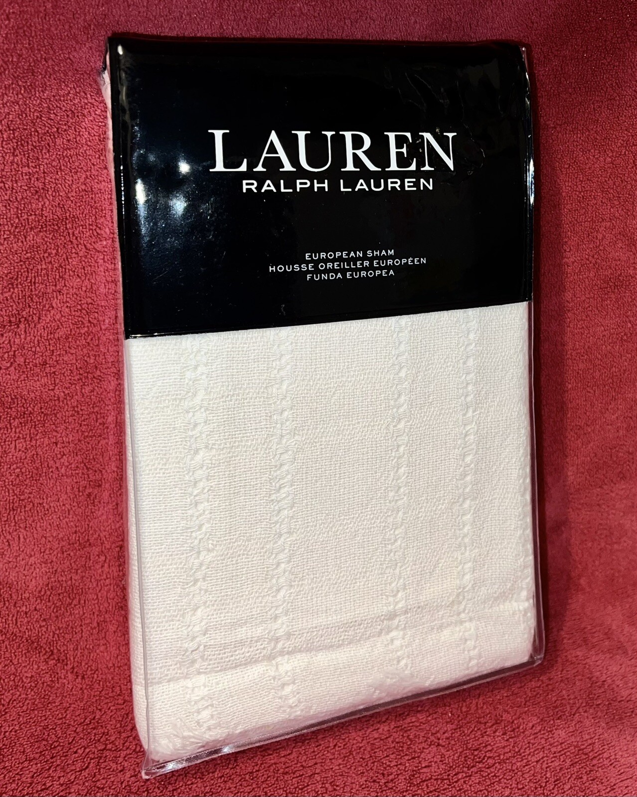 405 Ralph Lauren Callen European Pillow Shams Cream Open Weave 3 EURO