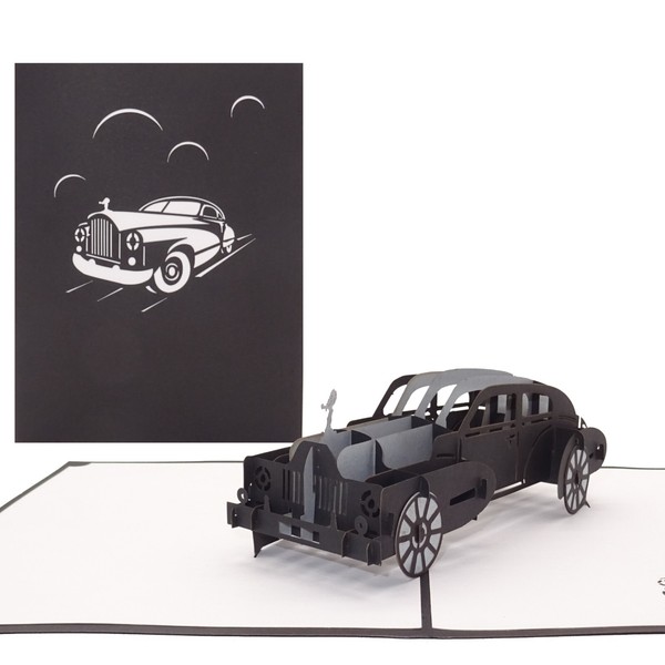 "Pop Up Karte \"Oldtimer“ 3D Geburtstagskarte, GlüCkwunschkarte FüHrerschein"-image