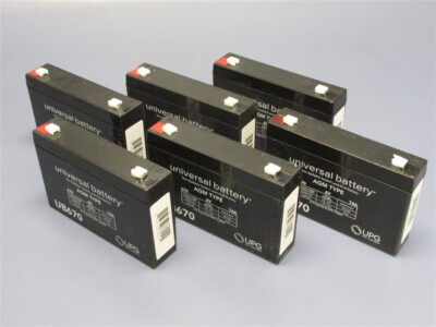 (6 Batteries) UPG 6V 7Ah SLA Non-Spill Lead Acid Universal Battery UB670