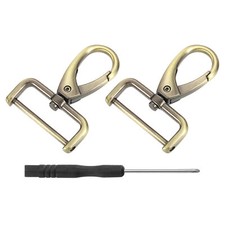 2 szt. zapięć obrotowych, pierścień D 1,26 cala odpinany hak zatrzaskowy ze śrubokrętem, brąz