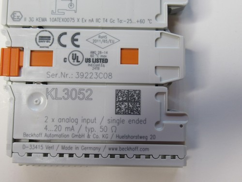 (NEW) BECKHOFF KL3052 4-20mA Analog Input Module - Picture 2 of 5