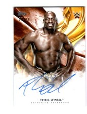 WWE Titus O'Neil 2019 Topps Undisputed Orange On Card Autograph SN 25 of 99