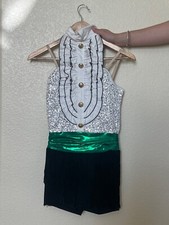 Girl's Weissman Biketard With Sequins and Ruffles for Jazz/Tap Size LC and SA