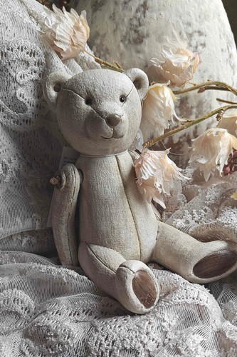 nostalgischer Teddy Bär 12 x 12 x 16 Landhausstil Vintage Clayre & Eef - Bild 1 von 2