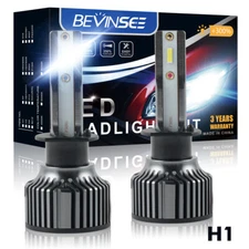 Bevinsee H1 LED Headlight Bulbs High Low Beam Fog Light Lamp 6000K Bright White