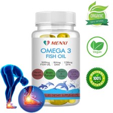 3600mg Omega 3 Fish Oil 1200 Tablets 3 x Strength EPA  DHA Supplement Caps