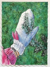 Snowflake Painting Watercolor Original Art ,Christmas Gift Wall  Art / Postcard