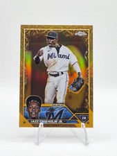 2023 Topps Chrome Gilded Jazz Chisholm Jr Gold Refractor /99