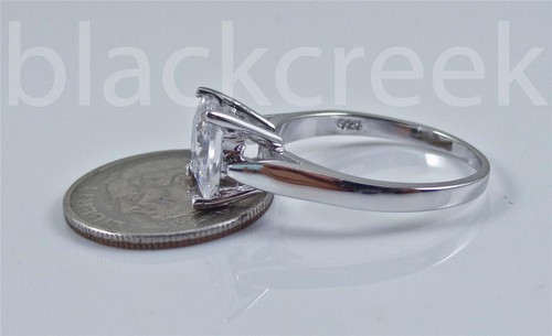Argento Sterling 925 ~ Taglio Principessa C.Z. Anello solitario ~ misura a scelta - Foto 7 di 8