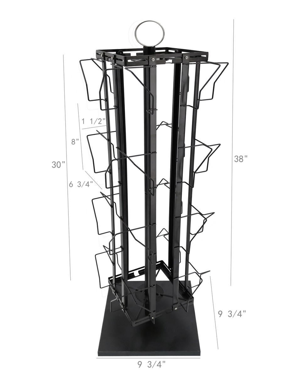 Adjustable Greeting Card Rack Display Stand 16 Pocket Spin Pocket