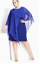 Royal Blue EVANS Ellis Overlay Dress BNWT Plus Size 26 RRP £89 Wedding Races