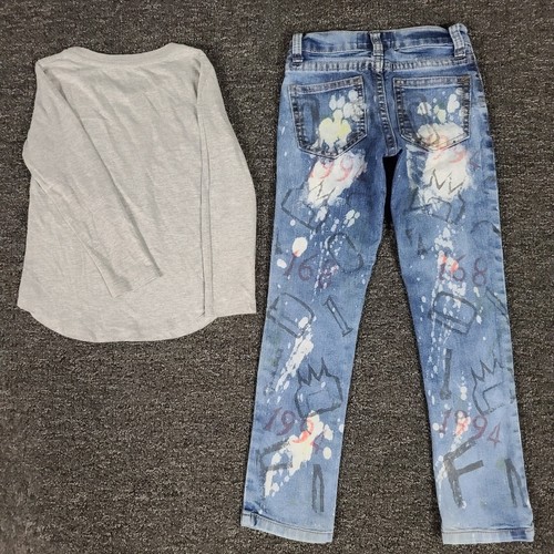 Girls Outfit 4/5 Disney Princess Shirt & Thrill Distressed Jeans School Set - Picture 5 of 9
