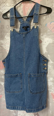 forever 21 overall dress denim Forever 21 Denim Overalls Dress Junior’s Size Small Front Pockets Blue