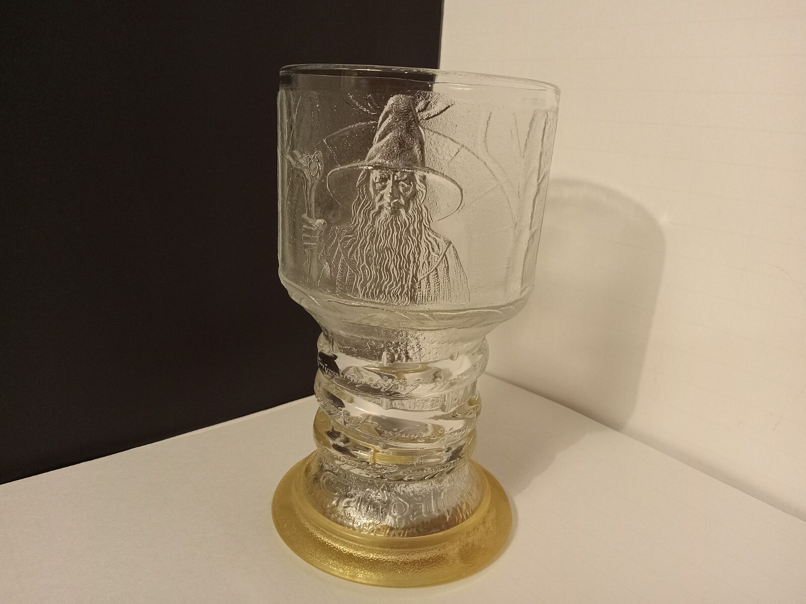 Lord of the Rings Drinking Glass Goblet Cup 2001 Burger King, Gandalf