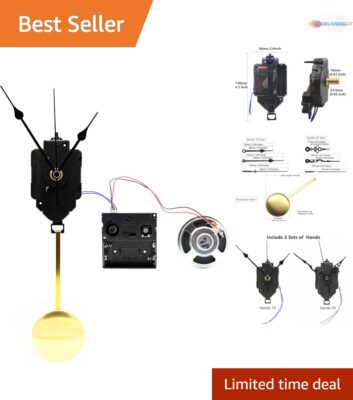 Mechanical Pendulum Clock Movement with Chime and Hands - DIY Project Essential