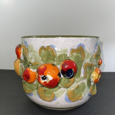 RARE Vintage Italian Apple Fruit Planter Majolica Art Pottery Italy 23/145
