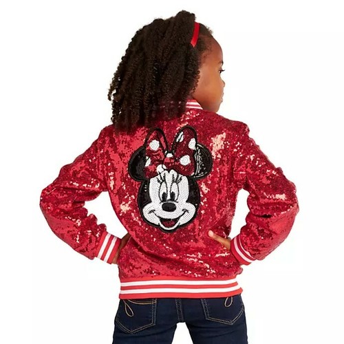 Disney Store Minnie Mouse Red Sequin Varsity Jacket Coat Sparkle Size 11/12 NEW - Picture 7 of 7