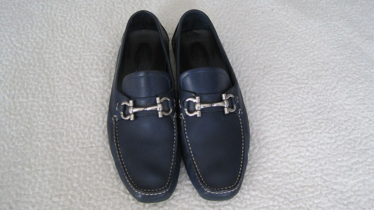 SALVATORE FERRAGAMO PARIGI Dark blue denim Calf Leather Men
