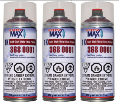 Spray MAX 3680001 1k Self Etch Weld-Thru Primer (Red Brown) (3 Pack)