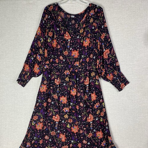 Old Navy Kleid Damen Plus 2X Dark Floral Gothic Whimsigoth Romantic Witchy Maxi