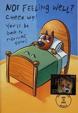 HNLP Hideaki Nakano 3190 Dog Get Well Greeting Card Normal