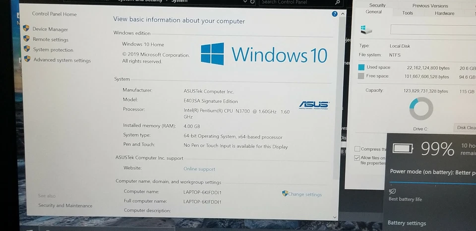Portátiles Asus E403S 14" Pentium N3700 @1,60 GHz 4 GB 128 GB SSD Win10 Foto 2 de 4