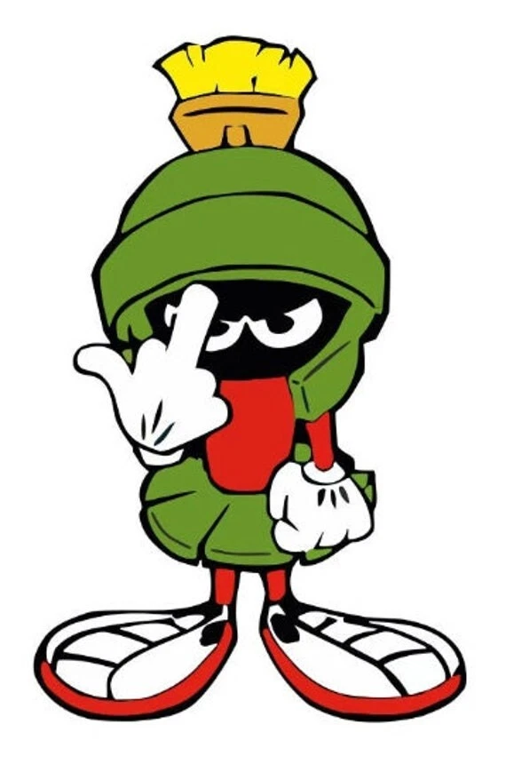 Marvin The Martian Flip Off, Middle Finger, Funny, Vinyl Die Cut Sticker