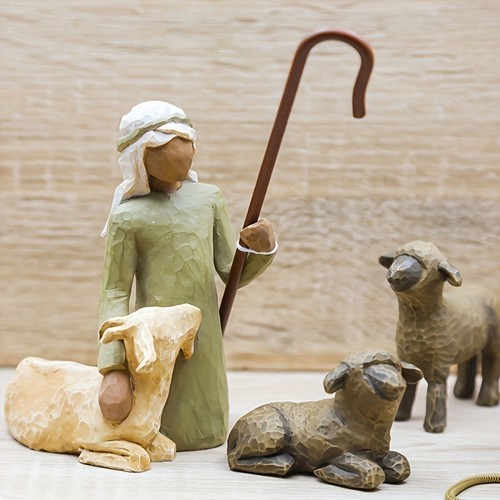 Willow Tree Nativity Figures Set Shepherd and Stable Animals 4PCS Set Gift - Picture 9 of 15