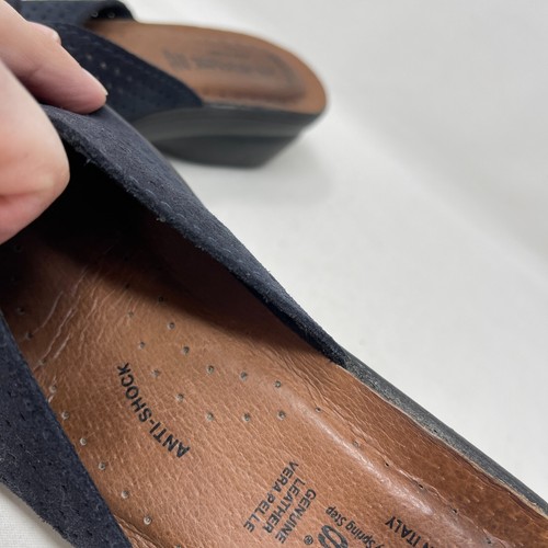 Flexus by Spring Step Kea Sandals Womens EU 36 US 5.5-6 Navy Slide Leather Italy - Picture 9 of 12