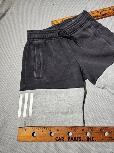 Adidas Shorts Youth Boys XS Black Gray Pull On Athletic Logo Pant Joggers - Picture 8 of 13