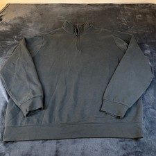 Croft  Barrow Pullover 1/4 Zip Mens Large Mock Neck Sweatshirt Olive Green Gray