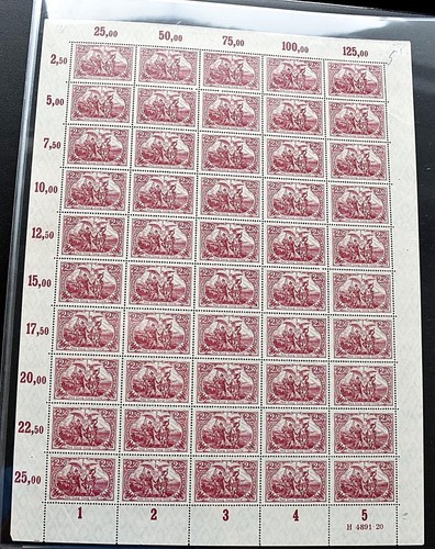 DEUTSCHES REICH Michel Nr. 115 per 8 postfrische Bogen Geprüfte Farben Hoher KW - Picture 19 of 24