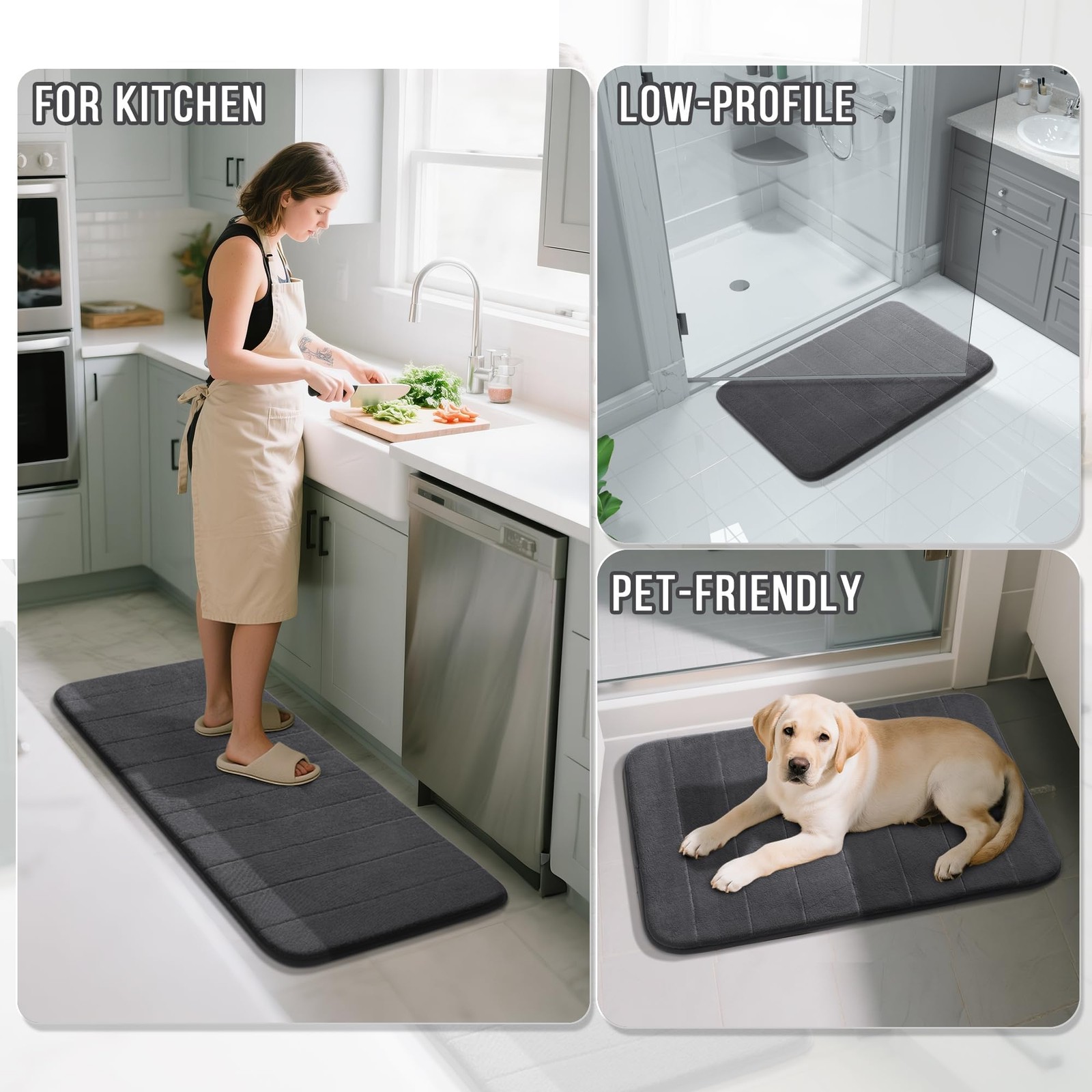 Yimobra Memory Foam Bathroom Rug Set 2 Piece, Super Soft, Absorbent, Quick Dry