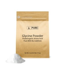 PURE ORIGINAL INGREDIENTS Glycine Powder 4oz Non-GMO, 4 Ounce Pack of 1 