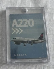 Delta Airlines Pilot Trading Collectible Card A220-300 No.64 New Hard Case