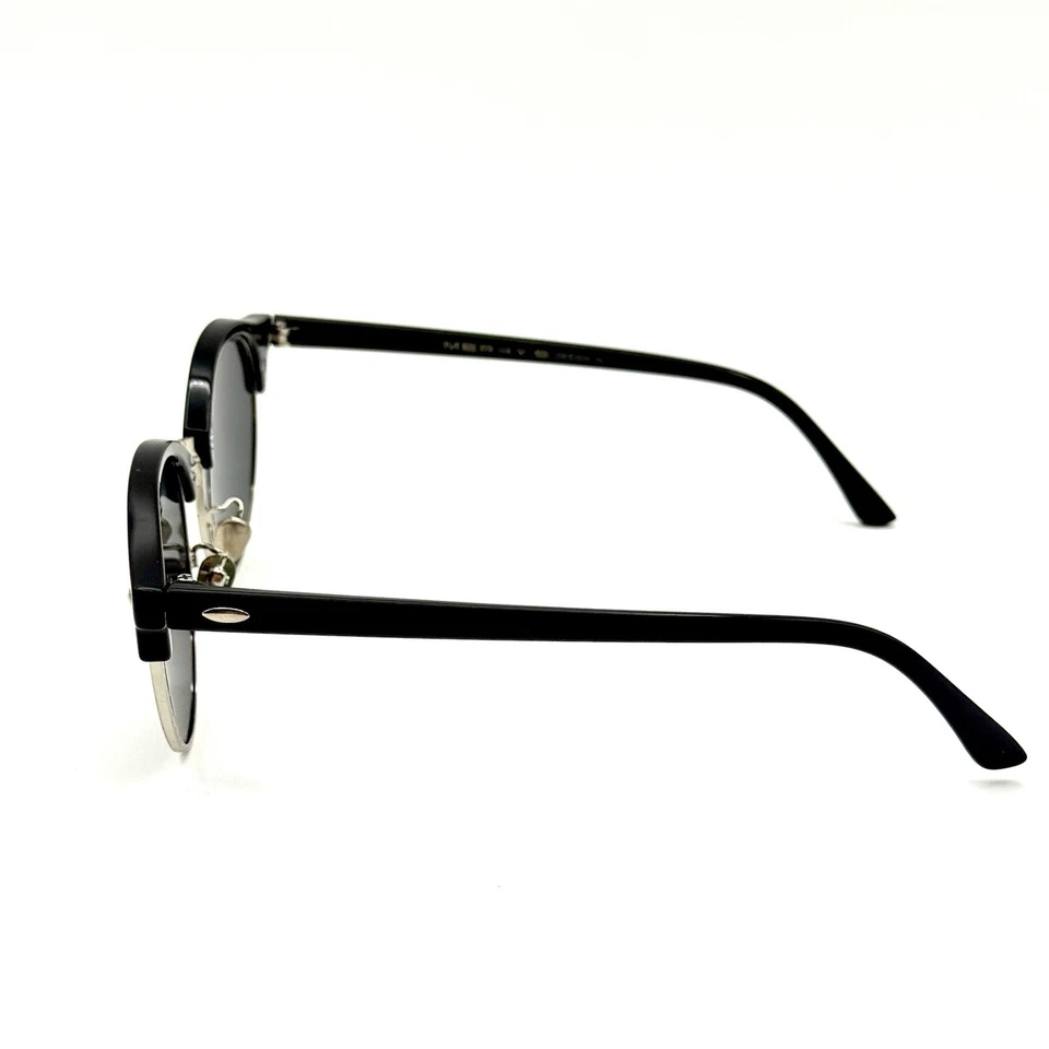 Gafas de sol redondas Merry's Designer con marco de metal negras y plateadas lentes negras negras negras y negras Foto 4 de 4