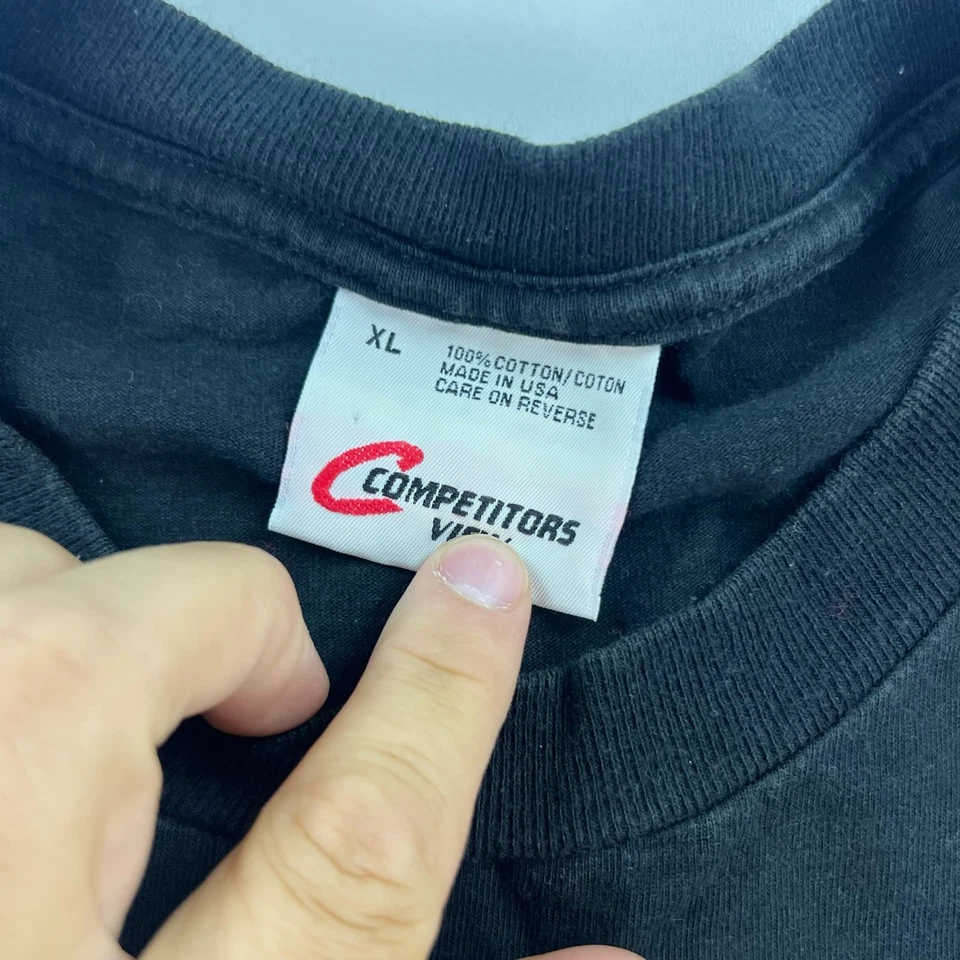 Camisa Dale Earnhardt Doble Anillo Japón Gráfica Adulto Extra Grande XL Negra NASCAR Foto 3 de 4