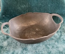 Alte Zinn Schale mit Griffen 1779 (GRAVIERT) innen, 92% Zinn, ca 26 cm lang