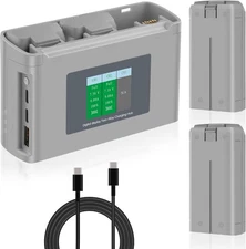 Mini 4K/2 Battery Charging Hub and 2 Pack 2400mAh Intelligent Flight Grey 